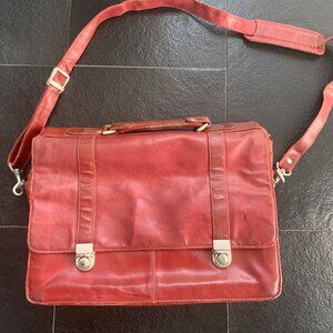 Vintage Wilson Leather Red briefcase, laptop bag, large messenger bag